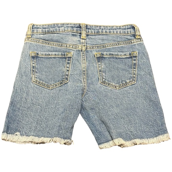 S (6/6X) - Cat & Jack - Girls Stretch Denim Midi Distressed Jean Shorts NEW - Picture 2 of 3